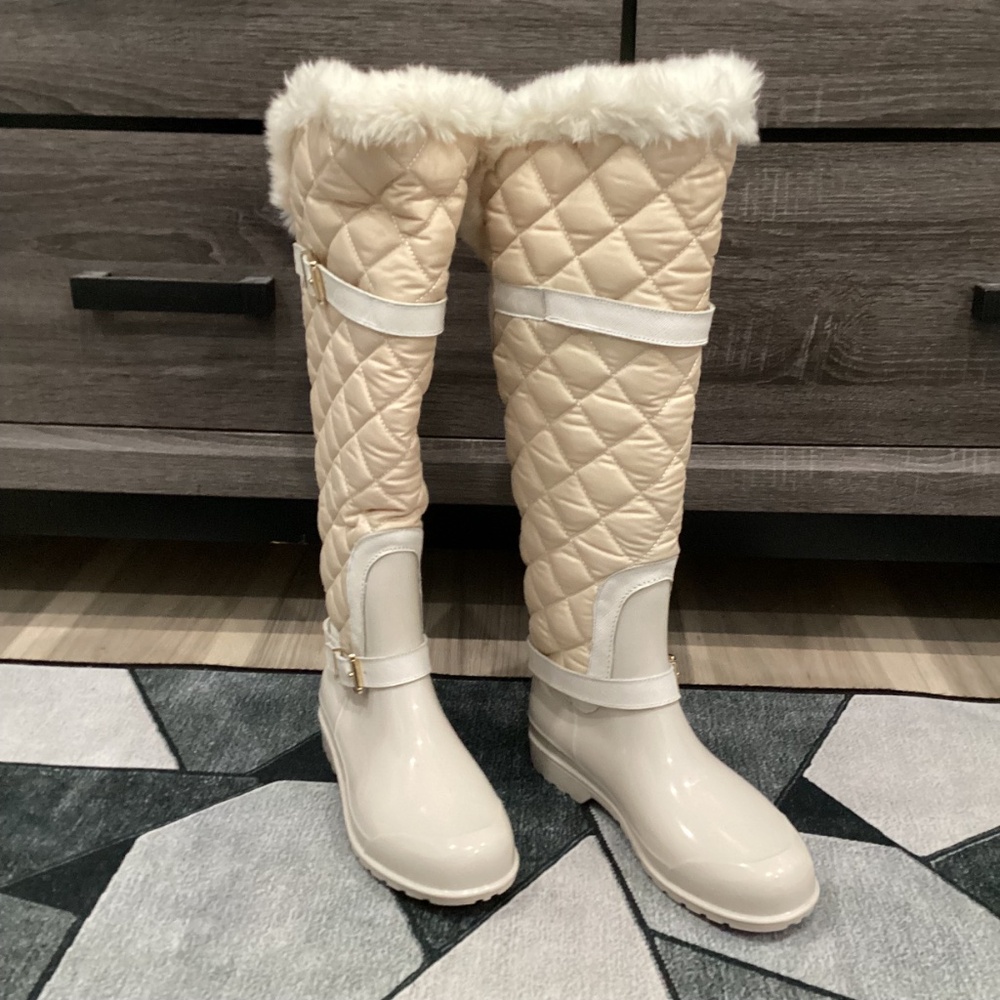 NWOT Michael Kors Fulton Quilted Rubber Rainboots Faux-fur (in box) - Picture 8 of 16